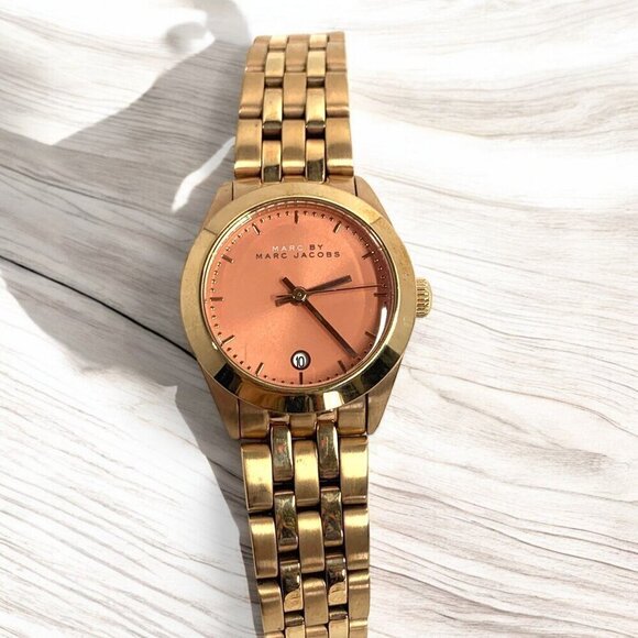 Marc Jacobs Peeker Pink Dial Rose Gold Stainless Steel Strap Watch Women MBM3377 - Picture 4 of 10